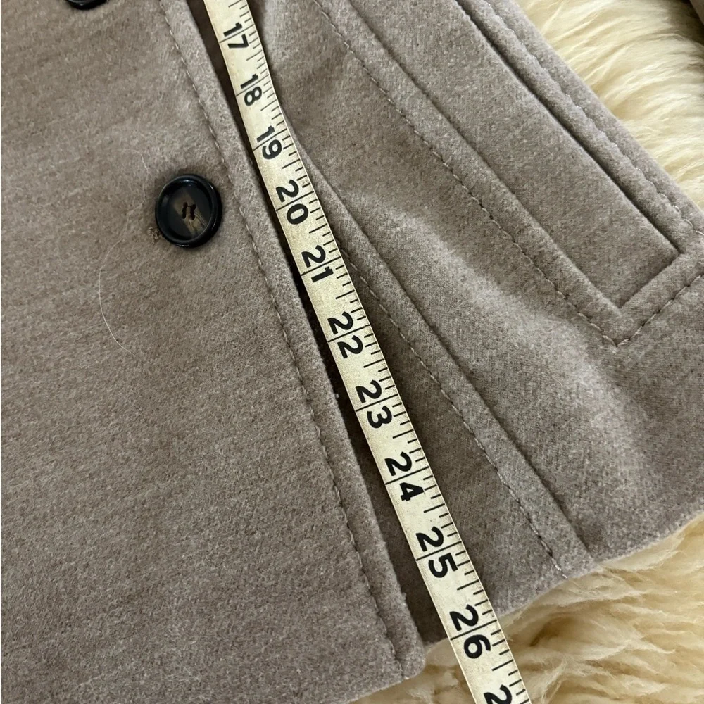 H&M Tan Warm Blazer Pea Coat with Snap Up Collar